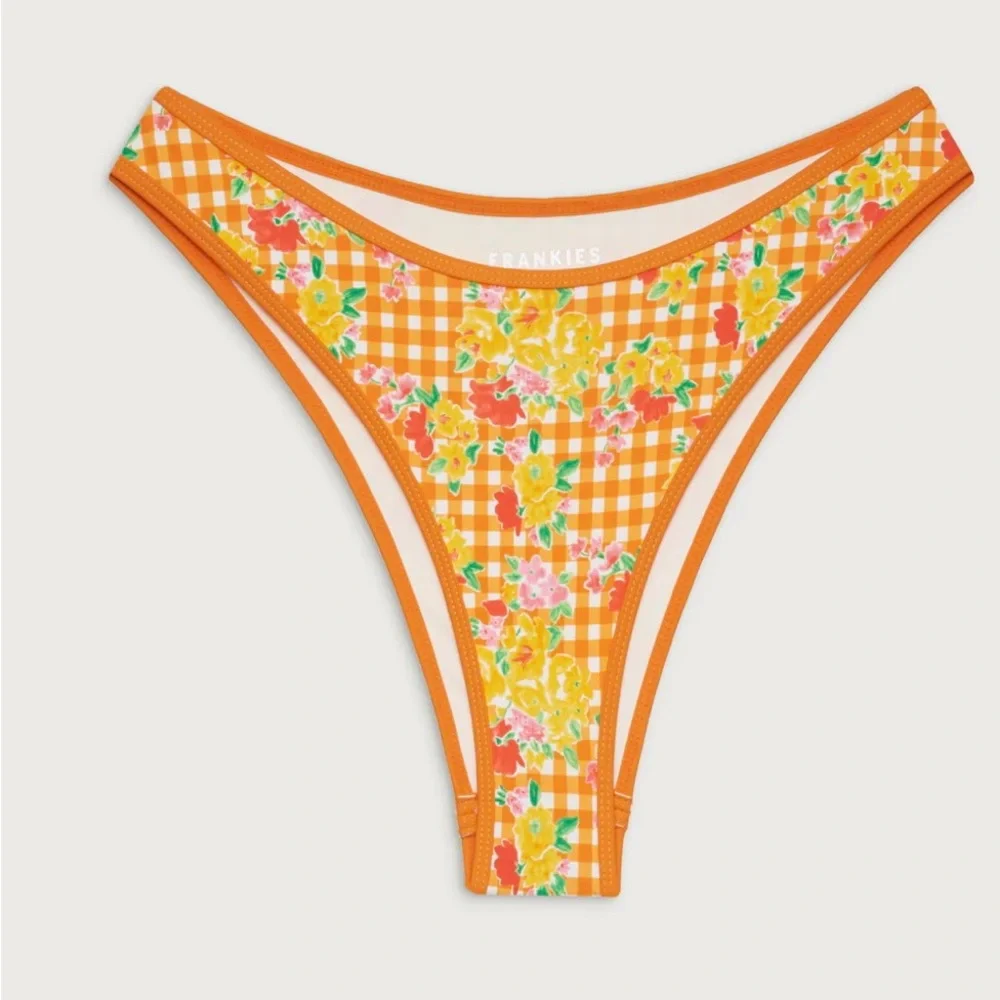 New with Tags: Frankie Bikini’s orange checkered swim - Picture 4 of 4